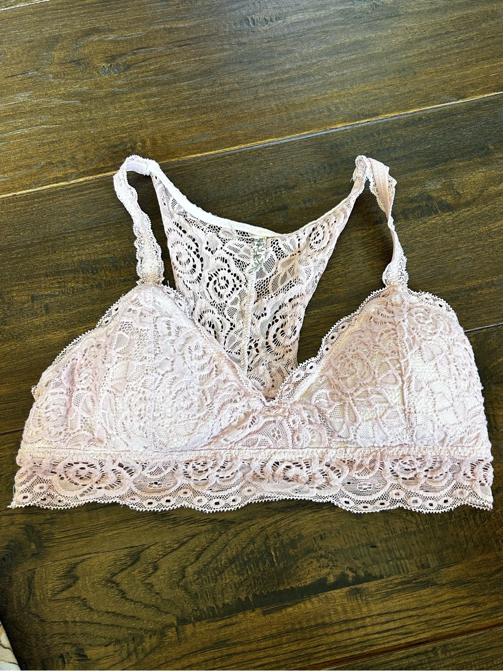 Mudd Lace Racerback Bralette - Pale Pink